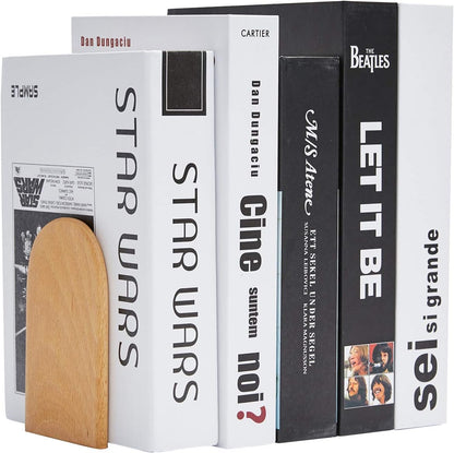 Pandapark Wood,Non-Skid Bookend for Shelves,Heavy Duty,Book Stand for CDs,1 Pair