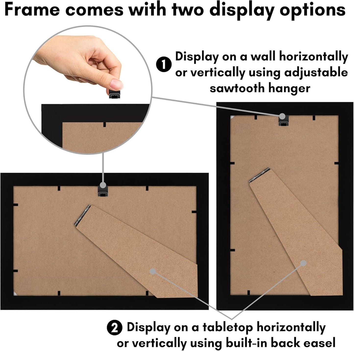 Americanflat 12x18 Poster Frame with Shatter-Resistant Glass - Signature Collection - Gallery-Style Frames Made of Engineered Wood - Photo Frame for Wall Display - Black - Colors A
