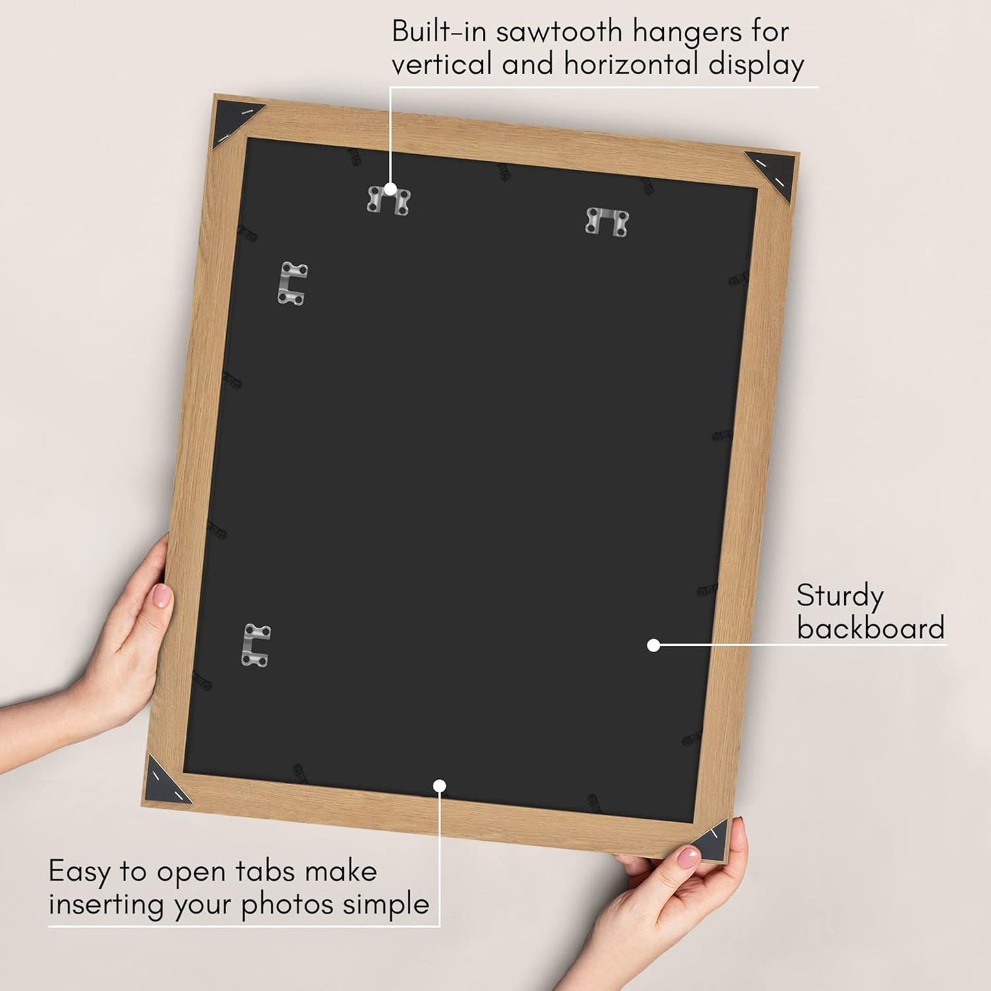 Americanflat 16x20 Picture Frame with Polished Plexiglass - Black Picture Frame - Wide Photo Frames Made of Engineered Wood for Vertical or Horizontal Wall Display - Epic Collection - Black - Colors B