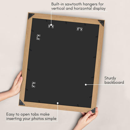Americanflat 16x20 Picture Frame with Polished Plexiglass - Black Picture Frame - Wide Photo Frames Made of Engineered Wood for Vertical or Horizontal Wall Display - Epic Collection - Black - Colors B