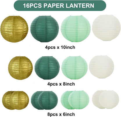 BEISHIDA 10Pcs White Paper Lanterns Decorative Chinese/Japanese Hanging Round Paper Lanterns Lamp for Birthday, Wedding, Christmas, Bridal, Home Decor, Party Decoration(Size of 4”, 6”, 8”, 10”)