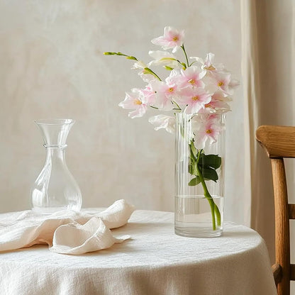 TBWIND 12pcs Glass Cylinder Vases for Centerpieces, 6 Inch Clear Flower Vases for Wedding Decorations and Indoor Home Decor, Hurricane Candle Holder for Table Shelf, Party