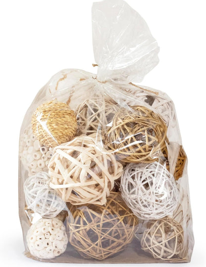 ANDALUCA Black & White Decorative Balls Bowl Filler Bag with Orbs, Balls (Black)