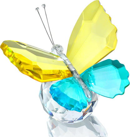 H&D HYALINE & DORA Crystal Cut Butterfly Animal Ornament Decoration for Office Table Home Bedroom