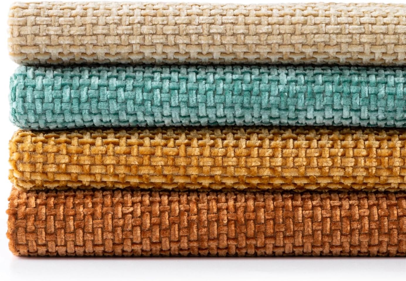 MIULEE Pack of 4 Couch Throw Pillow Covers 18x18 Inch Neutral Soft Decorative Chenille Pillow Covers Farmhouse Boho Cushion Covers for Mid Century Modern Spring Home Decor Sofa Bedroom Living Room