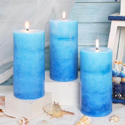 Pillar Candles Vanilla Cupcake Scented Immeiscent Aromatherapy Candle 50+ Hours Clean Burning Long Lasting Mottled Layered Candles for Home Scented SPA Restaurant Set of 3