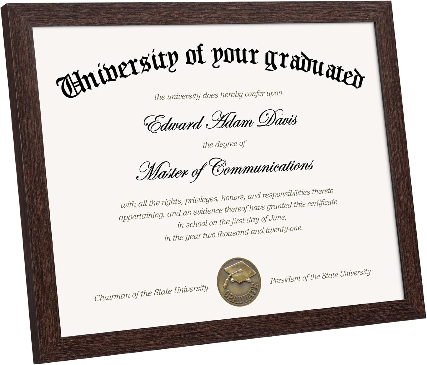 upsimples Certificate Frame with High Definition Glass, 8.5 by 11 Picture Diploma Document Frames for Wall and Tabletop, Black 5 Pack