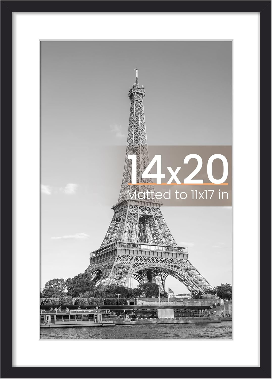 upsimples 8x10 Picture Frame, Display Pictures 5x7 with Mat or 8x10 Without Mat, Wall Hanging Photo Frame, Black, 1 Pack - Colors A