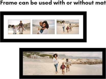Americanflat 4x6 Collage Picture Frame with Shatter-Resistant Glass - Fits Five 4x6 Photos or Use as One 11x14 Picture Frame - Signature Collection - Collage Frames for Wall Display - Black