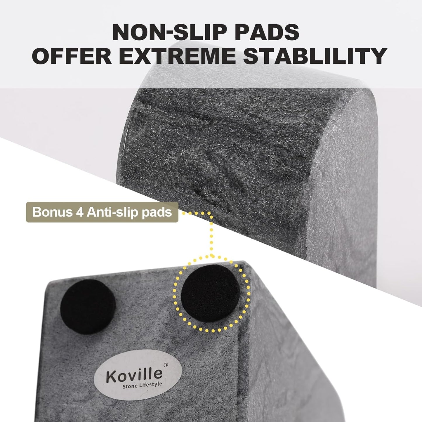 Koville African Natural Marble Bookends for Shelves, Non-Slip Book Ends, 13LBS Ultra Heavy Duty Marble Book Holder Organizer, Apartment Decor for Movies/CD/Video Games(Namib Fantasy)