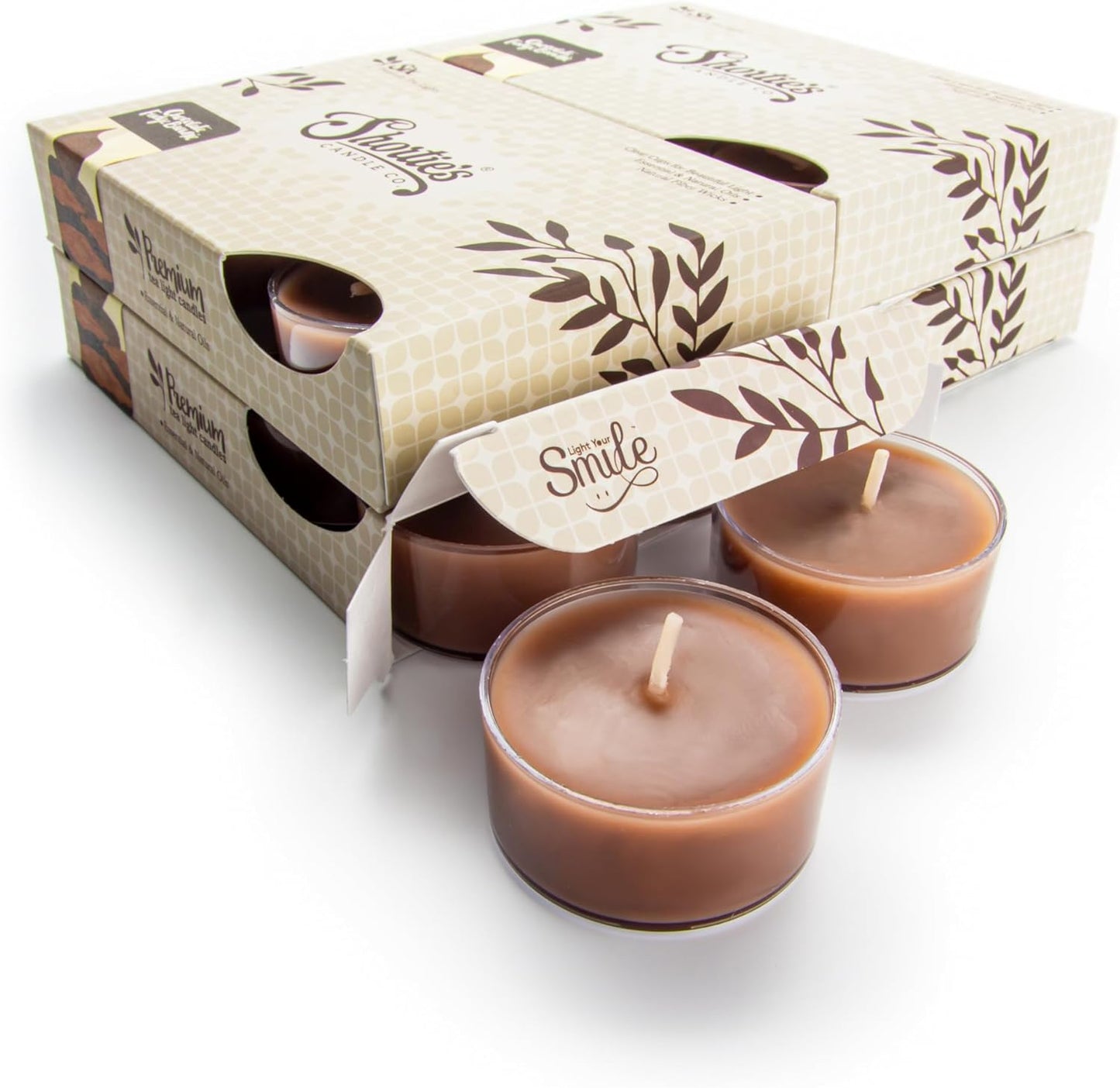 Shortie's Candle Company Vanilla Bean Premium Tealight Candles Bulk Pack - 24 Beige Highly Scented Tea Lights - Beautiful Candlelight - Made in the USA - Bakery & Food Collection
