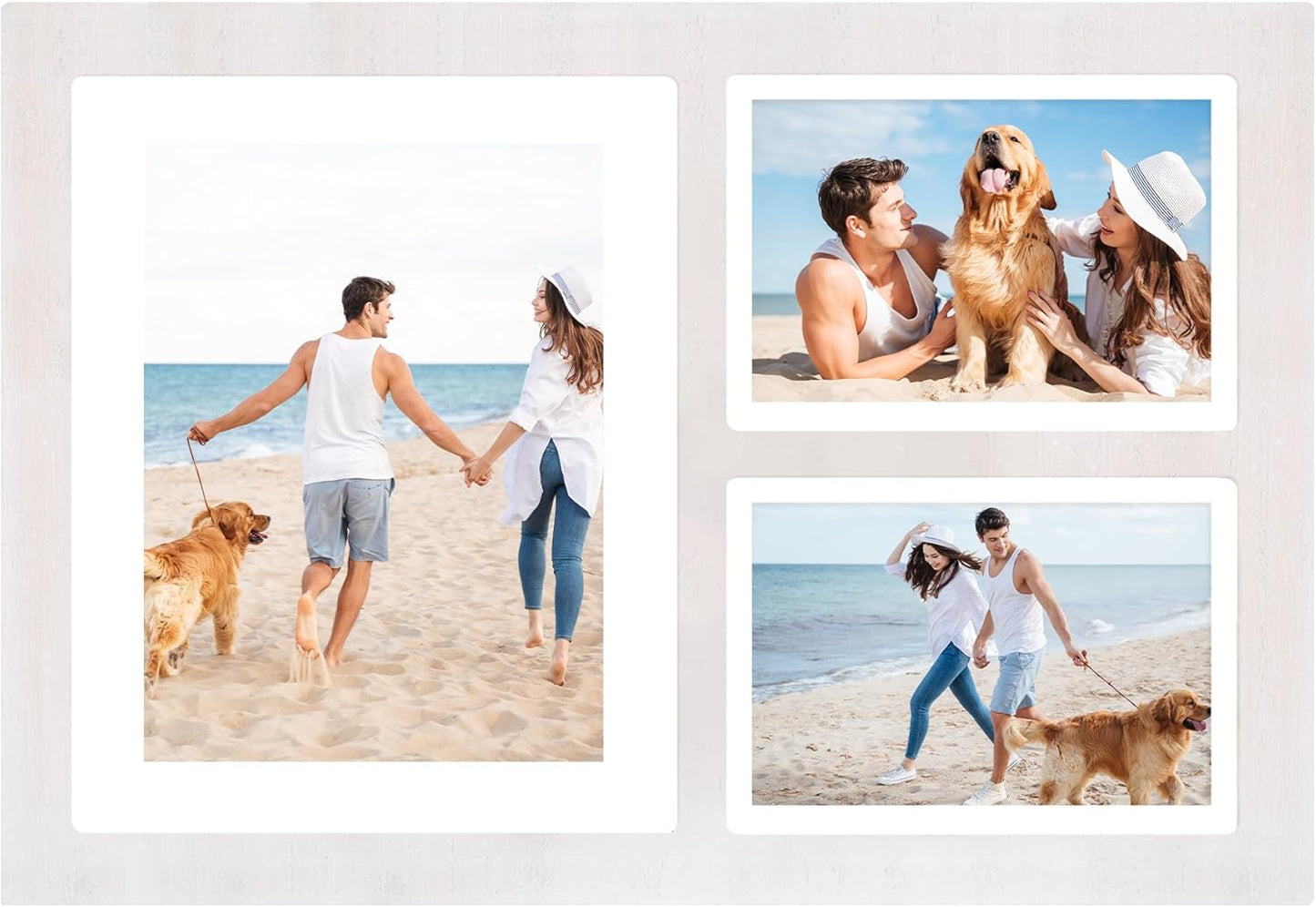 YESKAY 4x6 Picture Frame Collage for Wall Decor, Multiple Photo Collage Frames with Tempered Glass, 7-Opening for 4 x 6 Picture Frames, Rustic Brown, 1 Pack