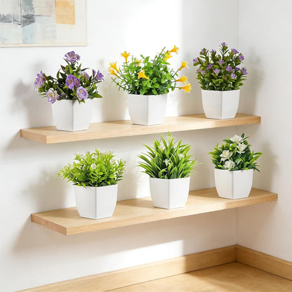 4pcs Fake Small Plants, Artificial Greenery Potted Plant for Home Office Decor, Small Faux Gray Grass Eucalyptus for Bathroom Plants Decoration, Mini Plant Potted Table Shelf Decoration