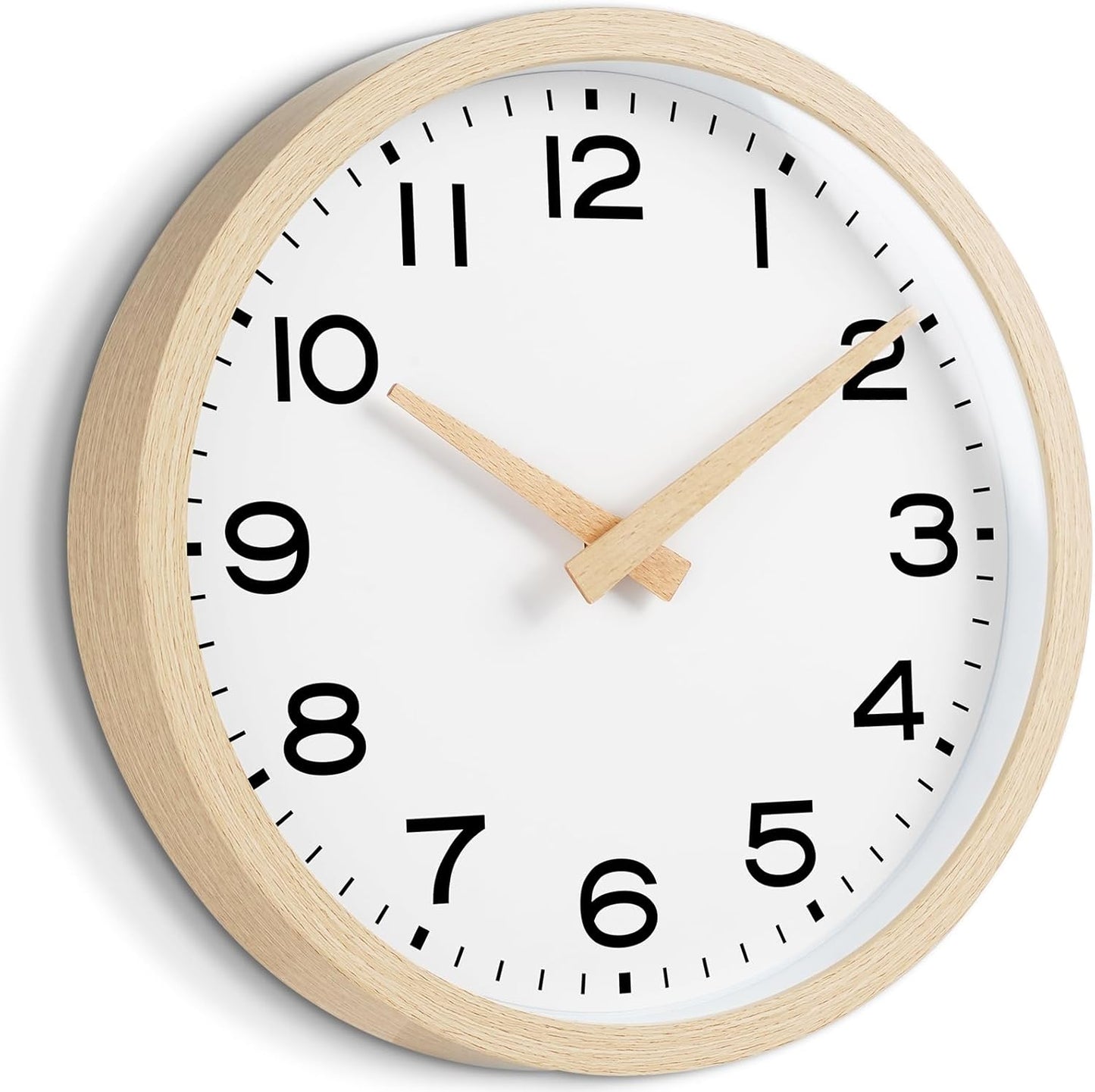 AKCISOT Wall Clock, Modern Small Wall Clocks Battery Operated 8 Inch, Silent Non-Ticking Analog Classic for Office, Home, Bathroom, Kitchen, Bedroom, School(Black)