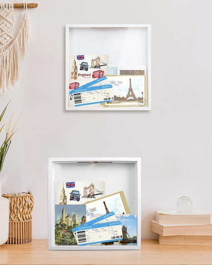 Shadow Box Frame 8x10 - 3 Pack Wood Deep Shadowbox with Glass Shadow Boxes Display Cases Suitable for Photos, Dried Flowers, Handicrafts Picture Frames for Wall (Black)