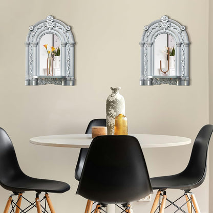 Three-Dimensional Relief Candle Sconces Set 2 Rustic Wall Mount Candle Holders Wood Hanging Wall Decor Mirrored Wall Art Hand Carved Home Decoration Gold