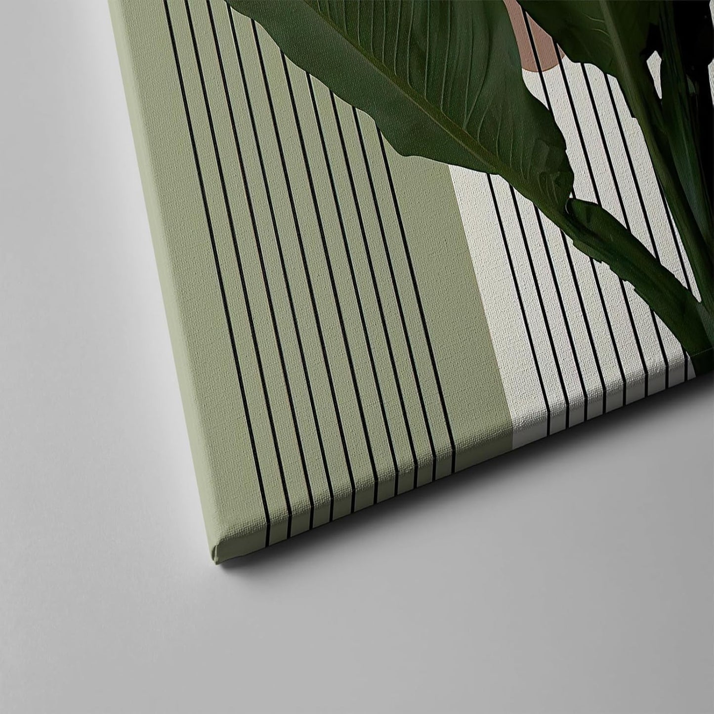 Sage Green Boho Wall Art Set of 3, Minimalist Framed Wall Art Geometric Line Leaf Sun Moon Beige Green Canvas Artwork Paintings, Abstract Botanical Boho Room Decor, Office, 12"x16"