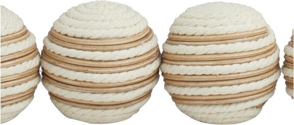 Deco 79 Jute Rope Handmade Decorative Ball Orbs & Vase Filler with Varying Designs, Set of 4 4"W, 4"H, Brown