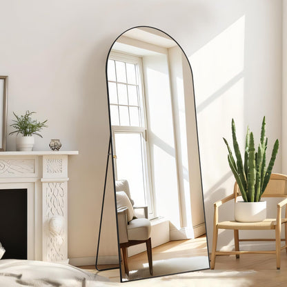 Mirror Full Length, Upgraded 16"x59" Body Wall Mirrors with Shatter-Proof Glass, Floor Standing, Hanging or Leaning, Tall Mirror with Stand Aluminum Alloy Frame for Bedroom Cloakroom