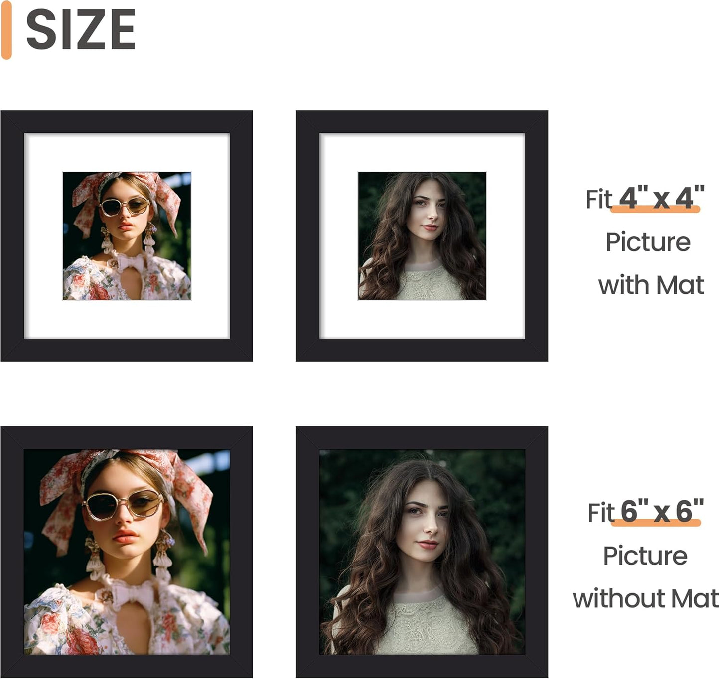 upsimples 8x10 Picture Frame, Display Pictures 5x7 with Mat or 8x10 Without Mat, Wall Hanging Photo Frame, Black, 1 Pack - Colors B