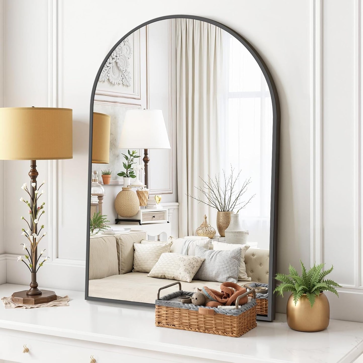 Round Wall Mirror 30 Inch Gold Vanity Mirror with Metal Frame, Modern Circle for Bathroom, Entryway, Bedroom, Living Room, Wall Mounted Decorative Mirrors