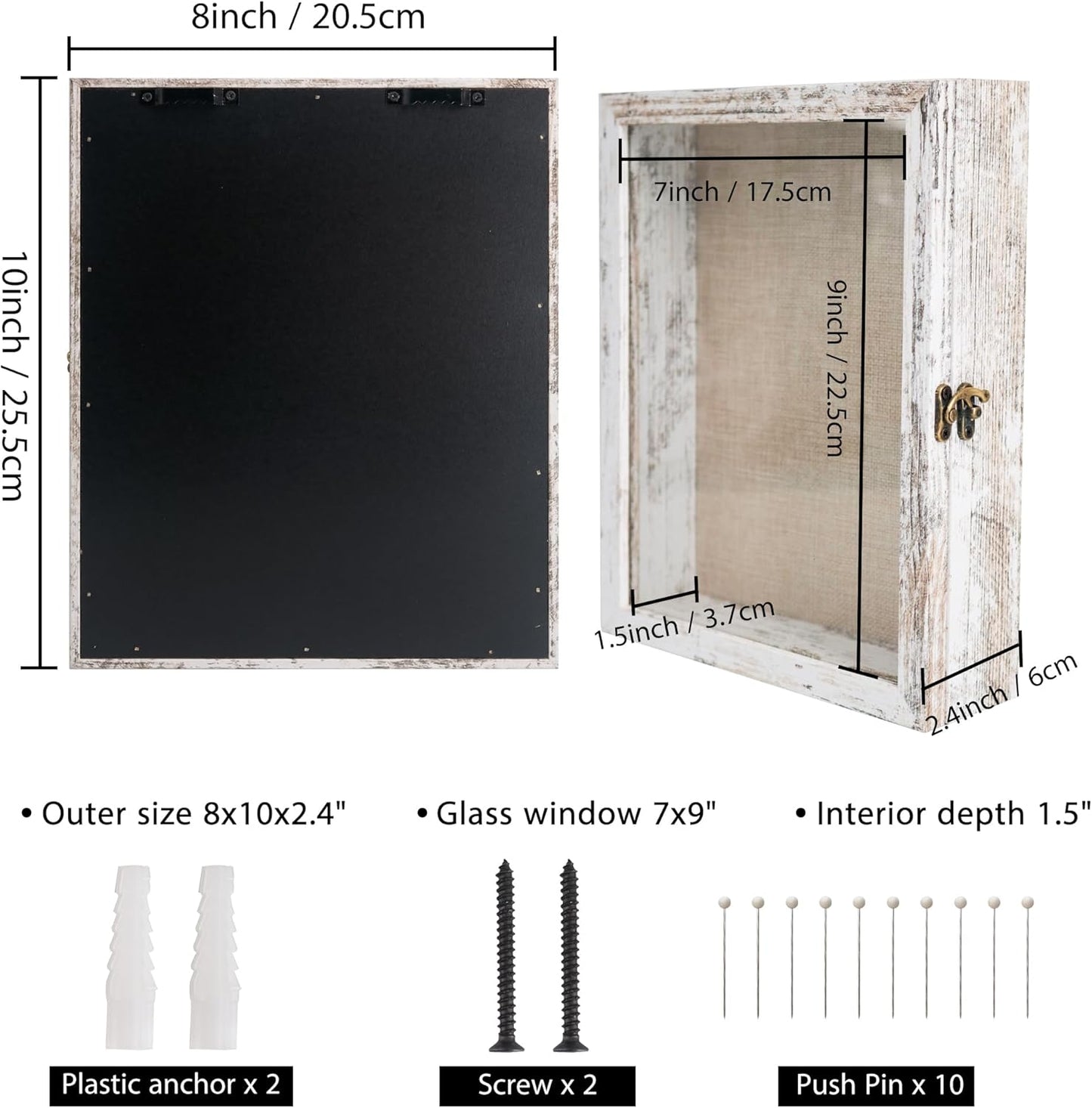 GraduatePro Shadow Box Frame 11x14 Display Case with Linen Back, Real Glass Window Door with Hinge, Picture Frame Wedding Bouquet Memorabilia Medals Photos Memory Box for Keepsakes, Carbonized Black