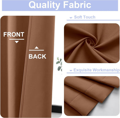 Simplebrand Ava Sage Green Blackout Curtains for Bedroom 63 Inch Length 2 Panels Set, Solid Thermal Insulated Energy Saving Rod Pocket Window Treatment Curtains Blackout Drapes, W40 x L63 Inch, Sage - Colors A