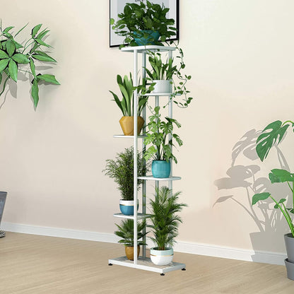 LINZINAR Plant Stand Indoor Outdoor Corner 4 Tier Metal Plant Shelf Patio Plant Rack for Garden Corner Balcony Living Room