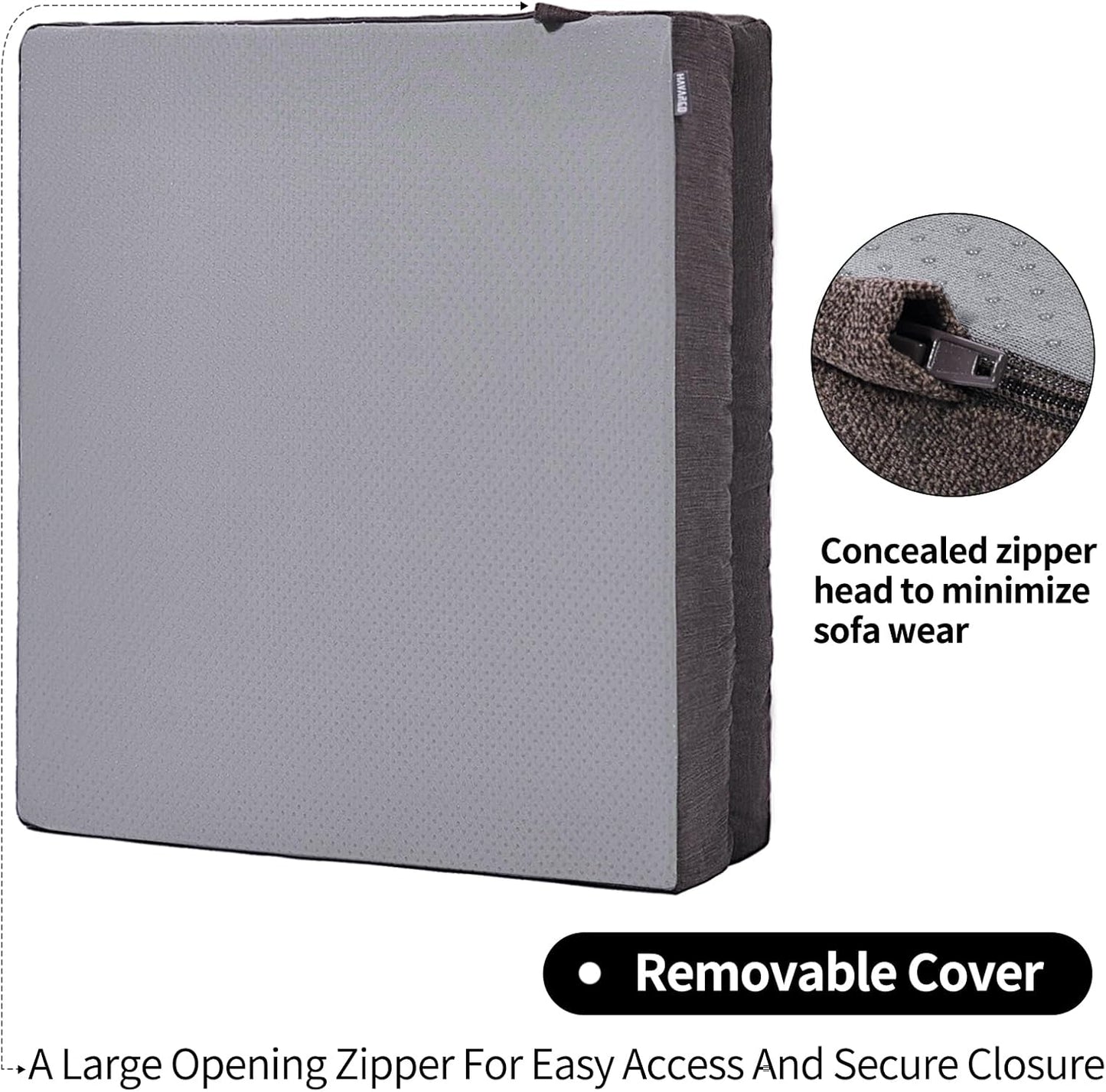 Recliner Cushions for Elderly, 20x20x5 Inch Thick Chair Cushion Patent Design Soft Tufted Dual Layer Booster Seat Cushions for Seniors Recliner Risers Taupe 1P