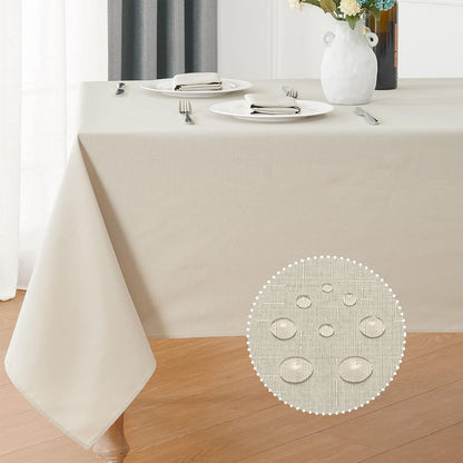 Veblandy Rectangle Tablecloth Waterproof Linen Textured Table Cloth Stain and Wrinkle Resistant Washable, Decorative Fabric Table Cover for Dining, Party and Camping (Sage Green, 52 * 70)