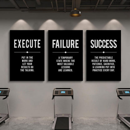 Inspirational Canvas Painting Wall Art -EPHANY ART,Mindset Quotes Prints, Success Framed Entrepreneur Poster Positive Quotes Wall Poster for Home Office Workplace (M-3pcs,12x16inchx3pcs)