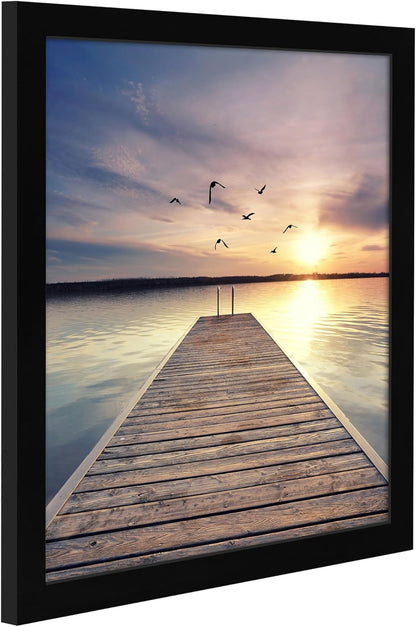 Americanflat 12x18 Poster Frame with Shatter-Resistant Glass - Signature Collection - Gallery-Style Frames Made of Engineered Wood - Photo Frame for Wall Display - Black - Colors C