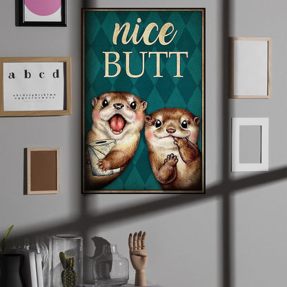 DIHSIEG 12x16 Canvas Wall Art funny bathroom wall art Print Poster Vintage Poster Frameless Floral Can be hung on the Wall Heal Your Heart poster Wall Art Canvas