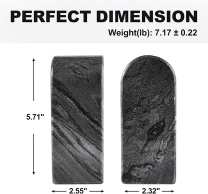 Koville African Natural Marble Bookends for Shelves, Non-Slip Book Ends, 13LBS Ultra Heavy Duty Marble Book Holder Organizer, Apartment Decor for Movies/CD/Video Games(Namib Fantasy)