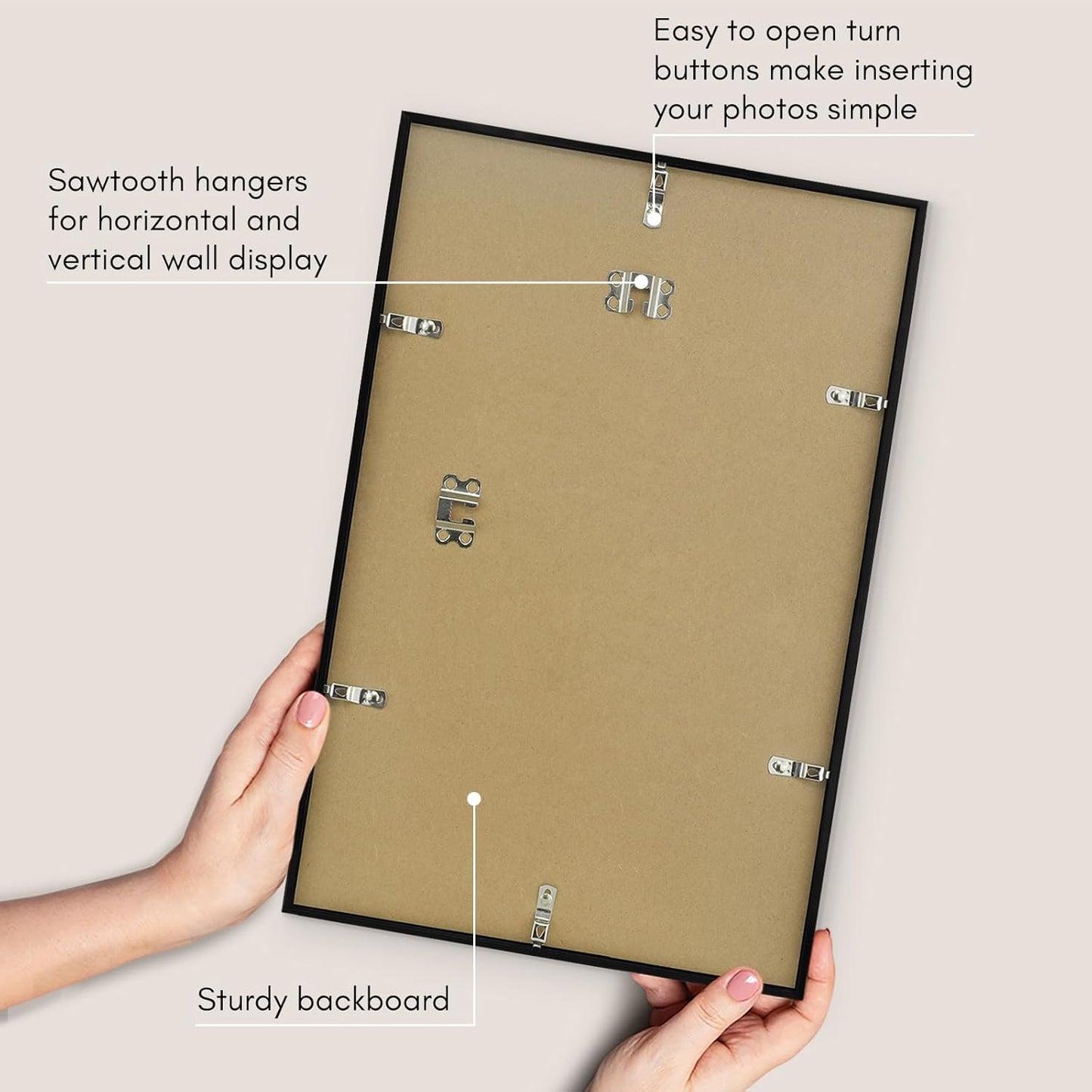 Americanflat 24x36 Poster Frame with Polished Plexiglass - Streamline Collection - Thin Border Picture Frame for Wall Display - Hanging Hardware Included - Black - Colors B