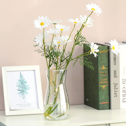 8 inch Clear Glass Flower Vases for Centerpiece Table Home Indoor Desk Decor,Ins Modern Boho Style Vase for Wedding Housewarming Gift