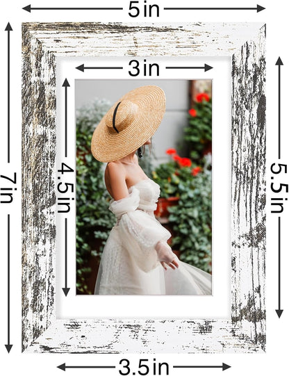 Vittanly 8x10 Picture Frames Set of 9, Shatter Resistant Plexiglass, Display 5x7 Pictures with Mat or 8x10 without Mat, Photo Frames for Wall or Tabletop, Engineered Wood, Black - Colors A