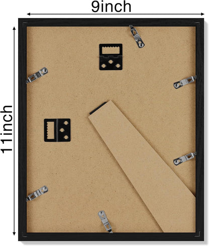 Vittanly 11x14 Picture Frame, Display Pictures 8x10 with Mat or 11x14 without Mat, Photo Frame for Wall Mounting, Black, 1 Pack - Colors A