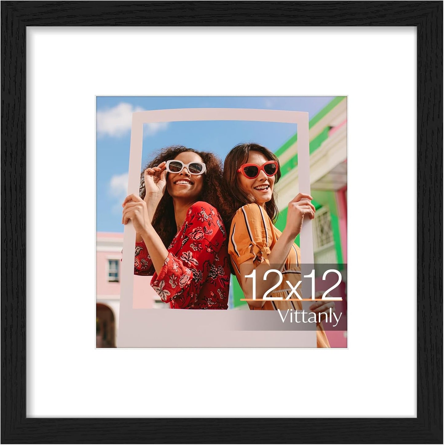 Vittanly 11x14 Picture Frame, Display Pictures 8x10 with Mat or 11x14 without Mat, Photo Frame for Wall Mounting, Black, 1 Pack - Colors A