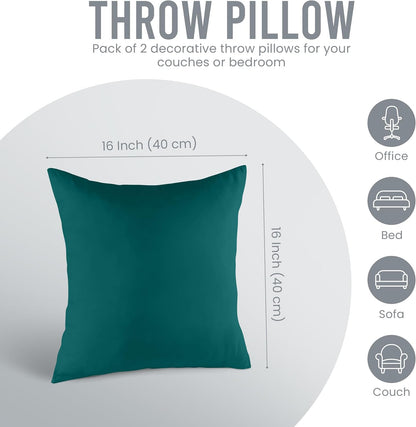 Utopia Bedding 18x18 Pillow Inserts, Set of 2, White – Indoor Decorative Throw Pillows for Bed, Sofa & Couch – Soft, Supportive & Fluffy Cushion Inserts