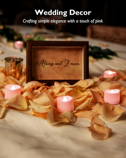 Homemory 24Pcs Flickering Flameless Candle Battery Operated, 200+Hours Fake Electric LED Tea Lights for Votive, Centerpiece Table Decorations, Wedding, Aniversary, Halloween, Christmas