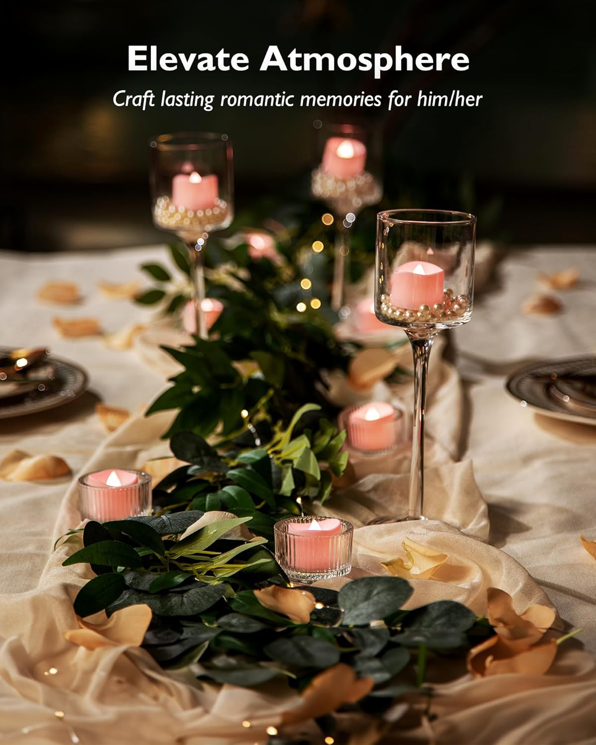 Homemory 24Pcs Flickering Flameless Candle Battery Operated, 200+Hours Fake Electric LED Tea Lights for Votive, Centerpiece Table Decorations, Wedding, Aniversary, Halloween, Christmas