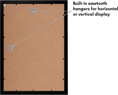 Americanflat 12x18 Poster Frame with Shatter-Resistant Glass - Signature Collection - Gallery-Style Frames Made of Engineered Wood - Photo Frame for Wall Display - Black - Colors A