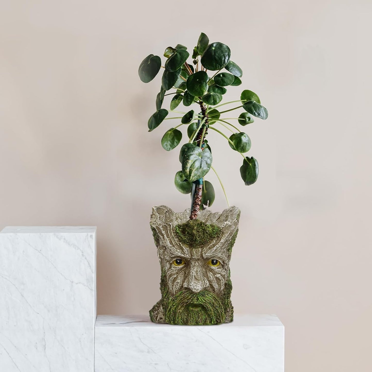 vomiceak Face Planter Pots Head, Planters for Indoor Plants - Double Cute Plant Pots for Flower & Succulent with Drainage Holes - Gift Ideas for Women (White Lady)