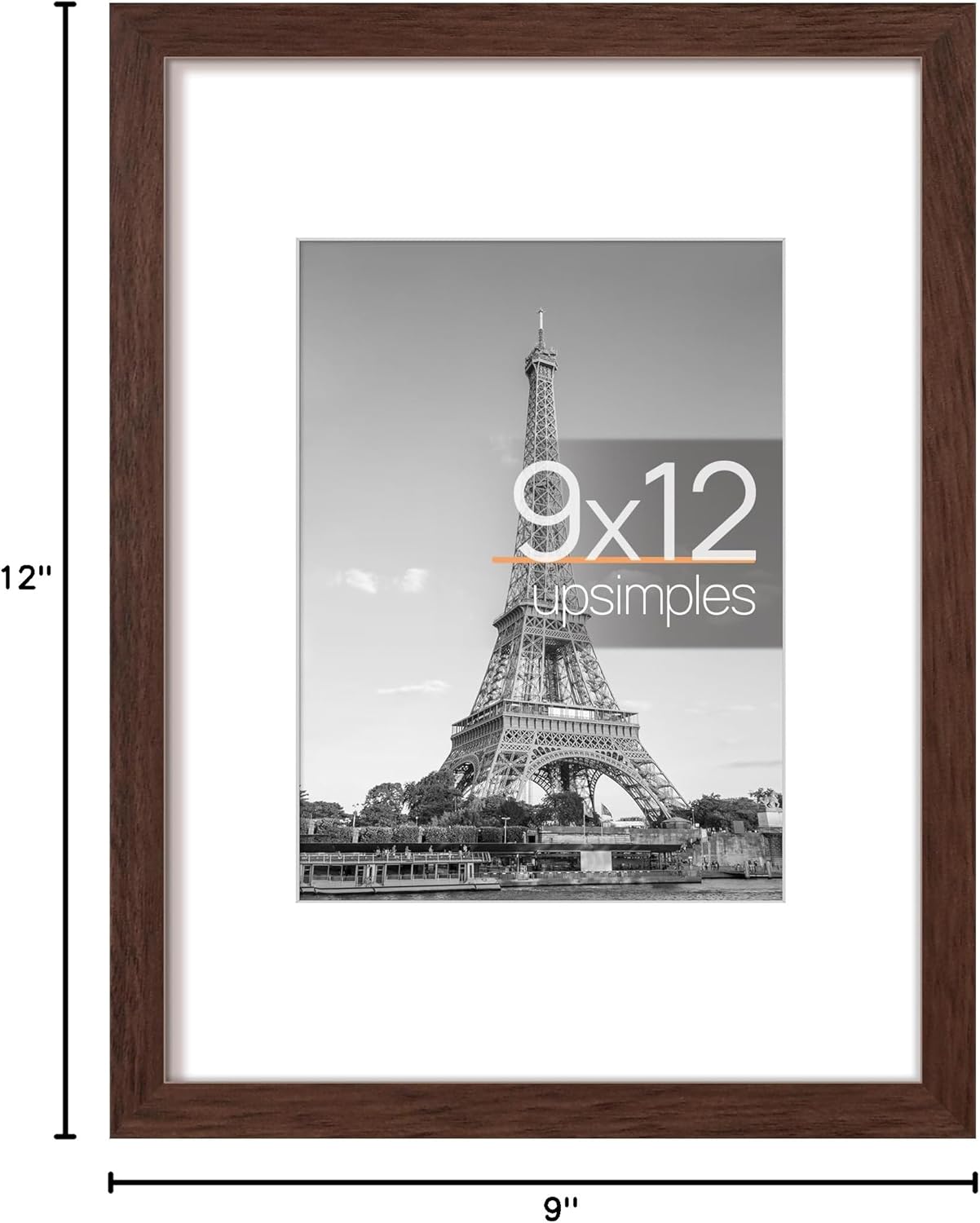 upsimples 8x10 Picture Frame, Display Pictures 5x7 with Mat or 8x10 Without Mat, Wall Hanging Photo Frame, Black, 1 Pack - Colors B