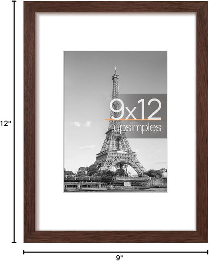 upsimples 8x10 Picture Frame, Display Pictures 5x7 with Mat or 8x10 Without Mat, Wall Hanging Photo Frame, Black, 1 Pack - Colors B