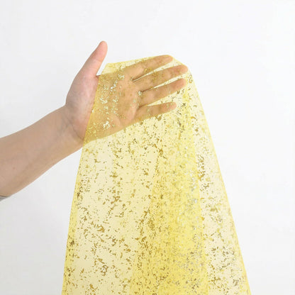 Artoid Mode Beige Gold Gauze Table Runner 120 Inch 10FT, Glitter Metallic Foil Sheer Dining Wedding Anniversary Holiday Birthday Table Decor for Home Party