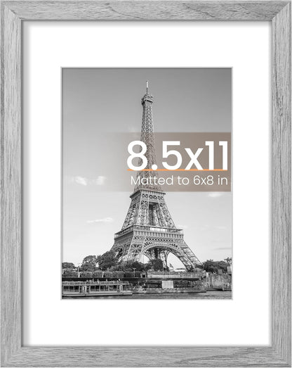 upsimples 8x10 Picture Frame, Display Pictures 5x7 with Mat or 8x10 Without Mat, Wall Hanging Photo Frame, Black, 1 Pack - Colors B