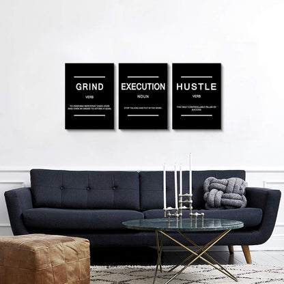 Inspirational Canvas Painting Wall Art -EPHANY ART,Mindset Quotes Prints, Success Framed Entrepreneur Poster Positive Quotes Wall Poster for Home Office Workplace (M-3pcs,12x16inchx3pcs)