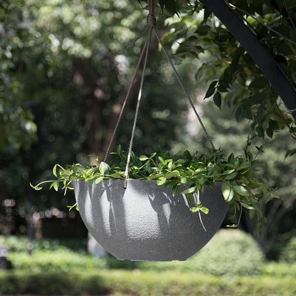 LA JOLIE MUSE Large Hanging Planters - 13 Inch Flower Pots Outdoor Indoor, Hanging Garden Planters Set of 2, New Iron Color